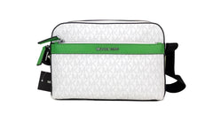 Michael Kors Cooper Small Bright White Palm Signature PVC Utility Crossbody Bag