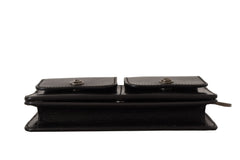 Dolce & Gabbana Black Leather Wristlet Mini Bag Card Bill Wallet