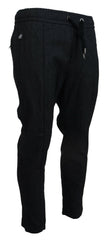 Dolce & Gabbana Grey Cotton Tapered Cotton Pants