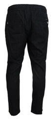 Dolce & Gabbana Grey Cotton Tapered Cotton Pants