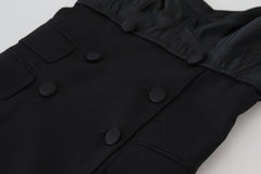 Dolce & Gabbana Black Fit Wool Stretch Sheath Mini Dress