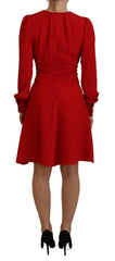 Dolce & Gabbana Red Silk Sheath A-line Knee Length Dress