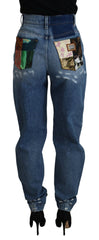 Dolce & Gabbana Blue Tattered Skinny Denim Cotton Jeans