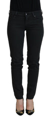 Ermanno Scervino Black Cotton Slim Fit Women Denim Jeans