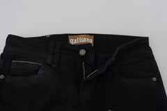 John Galliano Black Cotton Mid Waist Skinny Slim Fit Denim Jeans