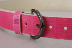 John Galliano Elegant Pink Leather Fashion Belt