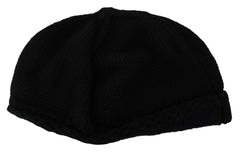 Dolce & Gabbana Black Virgin Wool Women Winter Beanie Cap Hat