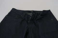 Exte Chic Dark Blue Low Waist Straight Cut Jeans