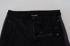 Dolce & Gabbana Black Wool Horseshoe Jogger Pants