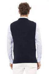 Alpha Studio Blue Viscose Men Vest