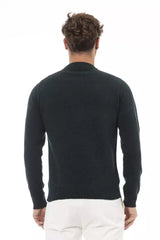 Alpha Studio Green Wool Men Sweater