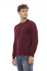 Alpha Studio Red Wool Men Sweater