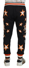 Dolce & Gabbana Black Orange Star Trousers Sport Pants
