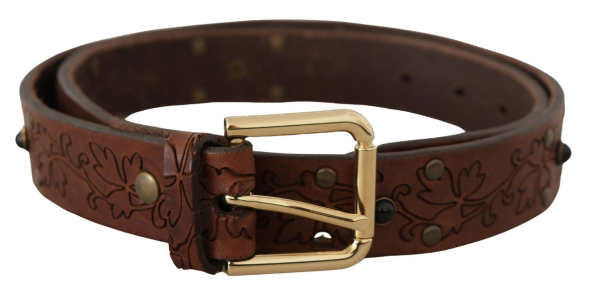 Dolce & Gabbana Elegant Leather Belt with Metal Buckle