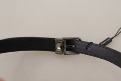 Dolce & Gabbana Elegant Black Cotton-Leather D&G Belt