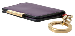 Dolce & Gabbana Purple Leather French Flap Wallet