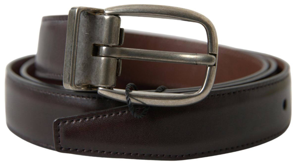 Dolce & Gabbana Elegant Leather Belt with Metal Buckle