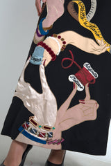 Dolce & Gabbana Multicolor Long Sleeves A-line Maxi Dress