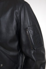 Dolce & Gabbana Black Leather Blouson Full Zip Bomber Jacket