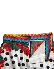 Dolce & Gabbana Multicolor Floral Polka Dot Hot Pants Shorts