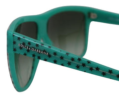 Dolce & Gabbana Green Stars Acetate Square Shades Sunglasses