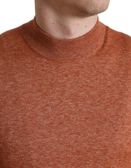 Dolce & Gabbana Silk-Cashmere Orange Crew Neck Sweater