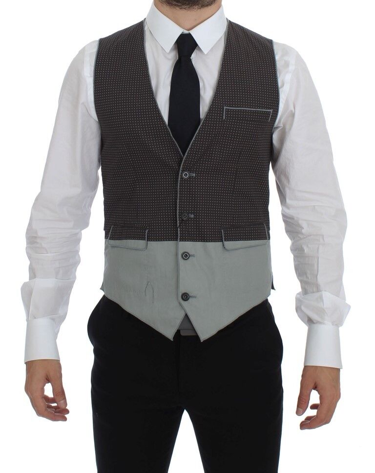 Dolce & Gabbana Elegant Gray Cotton Dress Vest