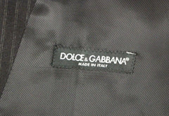 Dolce & Gabbana Elegant Black Striped Wool Dress Vest