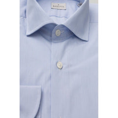 Bagutta Light Blue Cotton Men Shirt