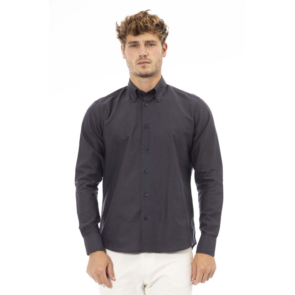 Baldinini Trend Gray Cotton Men Shirt