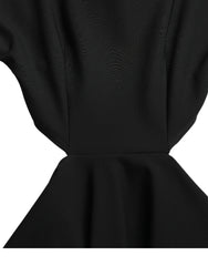 Dolce & Gabbana Black Viscose Cut Out A-line Long Sleeves Mini Dress