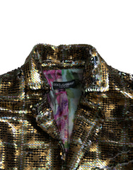 Dolce & Gabbana Multicolor Polyester Sequined Cropped Jacket