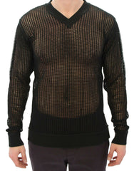 Dolce & Gabbana Elegant V-Neck Dark Green Knitted Sweater