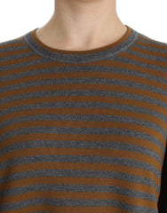 Dolce & Gabbana Yellow & Gray Striped Oversized Sweater