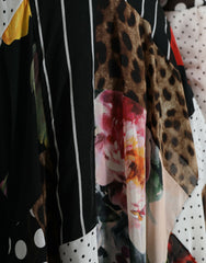 Dolce & Gabbana Multicolor Patchwork Floral Leopard Dress
