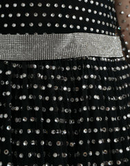 Dolce & Gabbana Black Crystal Embellished A-line Gown Dress
