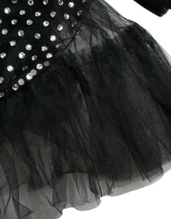 Dolce & Gabbana Black Crystal Embellished A-line Gown Dress