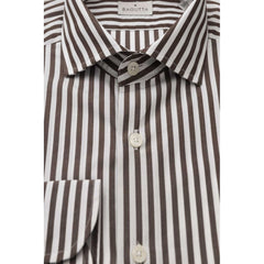 Bagutta Brown Cotton Men Shirt