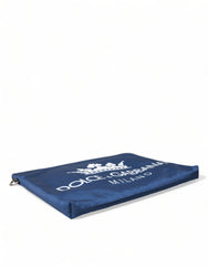 Dolce & Gabbana Elegant Blue Nylon Zipped Clutch