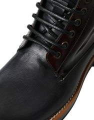 Dolce & Gabbana Elegant Bi-Color Leather Boots