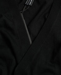 Dolce & Gabbana Black Wool V-neck Crossed Cardigan Sweater