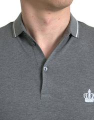 Dolce & Gabbana Elegant Grey Cotton Polo T-Shirt