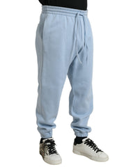 Dolce & Gabbana Elegant Light Blue Cotton Blend Joggers