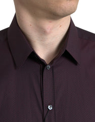 Dolce & Gabbana Maroon Jacquard Formal Dress MARTINI Shirt