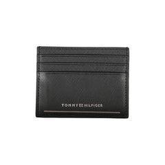 Tommy Hilfiger Sleek Black Leather Card Holder with Contrast Details