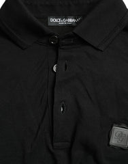 Dolce & Gabbana Black Logo Collared Short Sleeve T-shirt