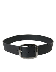 Dolce & Gabbana Elegant Black Leather Belt with Metal Buckle