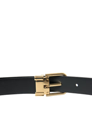 Dolce & Gabbana Elegant Blue Leather Belt with Metal Buckle