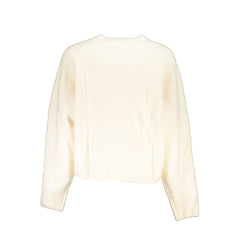 Desigual Chic White Embroidered Crew Neck Sweater