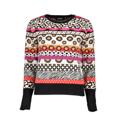 Desigual Chic Pink Contrast Crew Neck Sweater